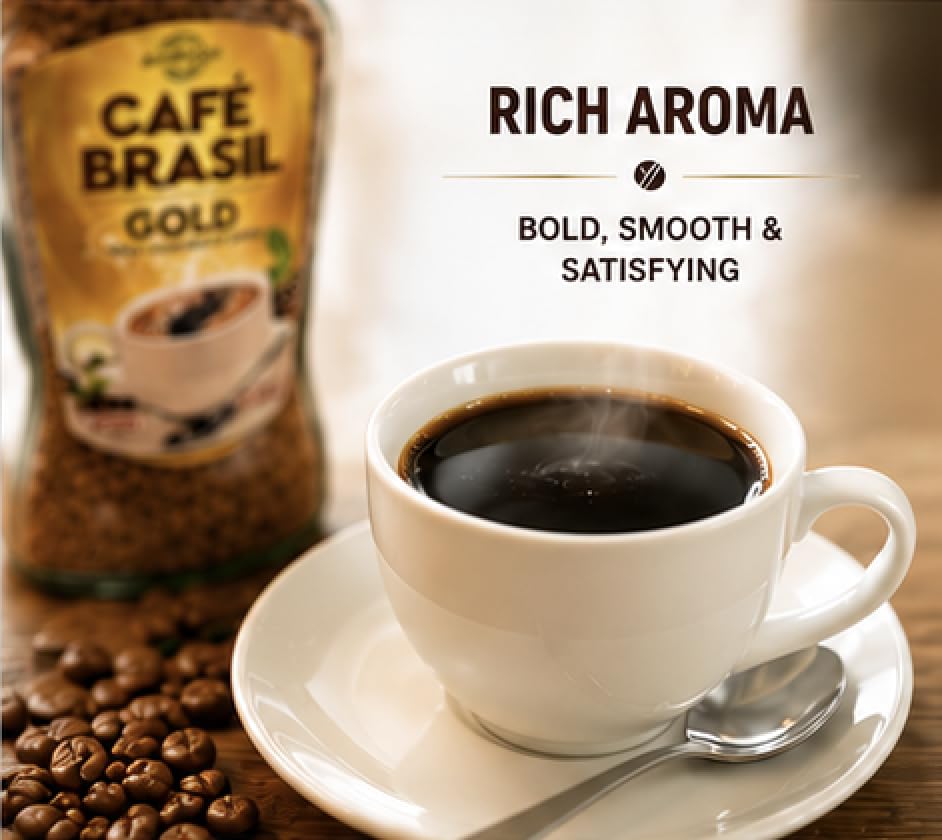 Café Brasil Gold Instant Coffee 200g (glass bottle) image 3