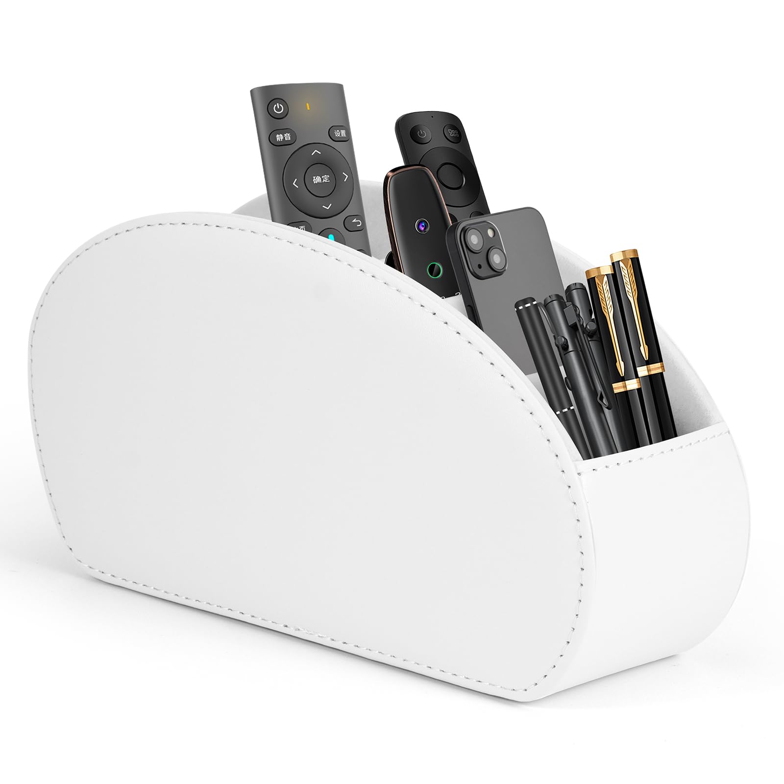 Fernbedienung Halterung, Fernbedienungshalter für Stifte | Fernbedienung Aufbewahrung Box für Tv, Dvd,4K Stick Und Bluray Fernbedienungen (White)