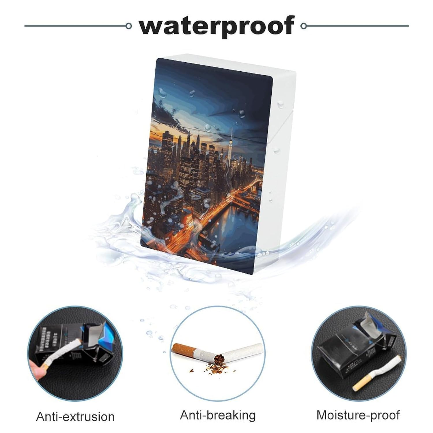 City Scenery Plastic Cigarette Case King Size for Men Women image 3