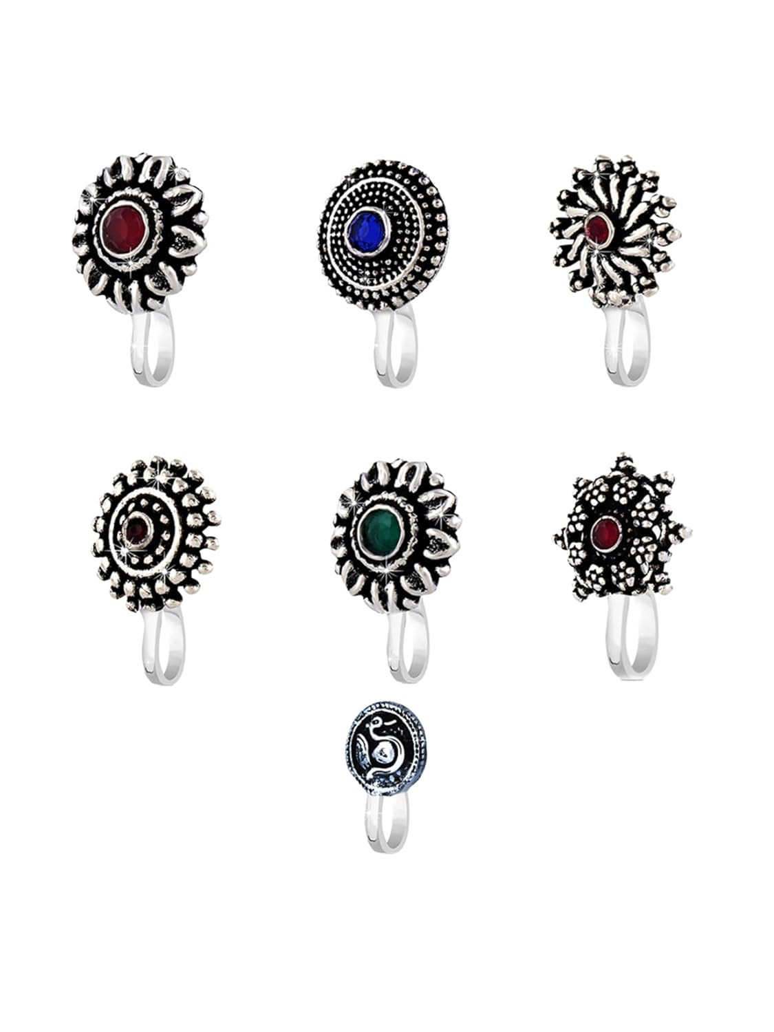 Yellow Chimes Nose Pin for Women and Girls | Traditional Silver Oxidised Nose Pin Without Piercing | German Silver Nose Pi... - Review, Price and Buying Guide