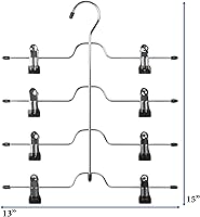Vista 6 de Percha para pantalón/falda de 4 niveles, vinilo cromado y negro, paquete de 2