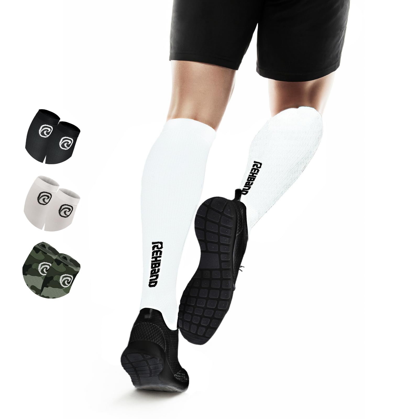 Rehband Kompressionsstrümpfe Herren & Damen, 1 Paar, Kompressionssocken Sport, Stützstrumpf 15-20 mmHg, Laufsocken