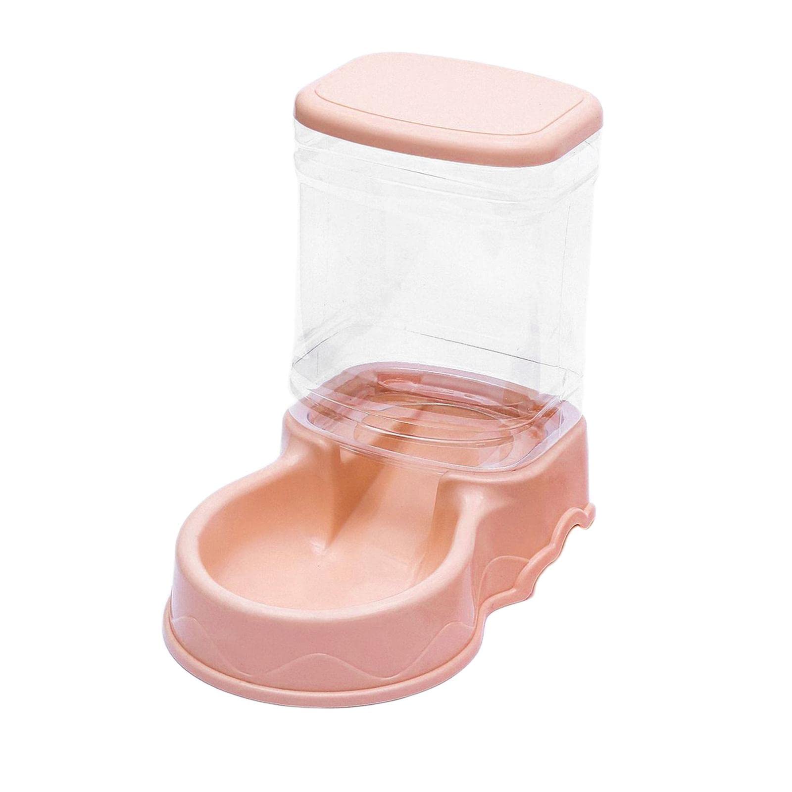 Mangeoire Automatique pour Chat Milageto et Petit Chien, Distributeur Rose en Matériau Naturel