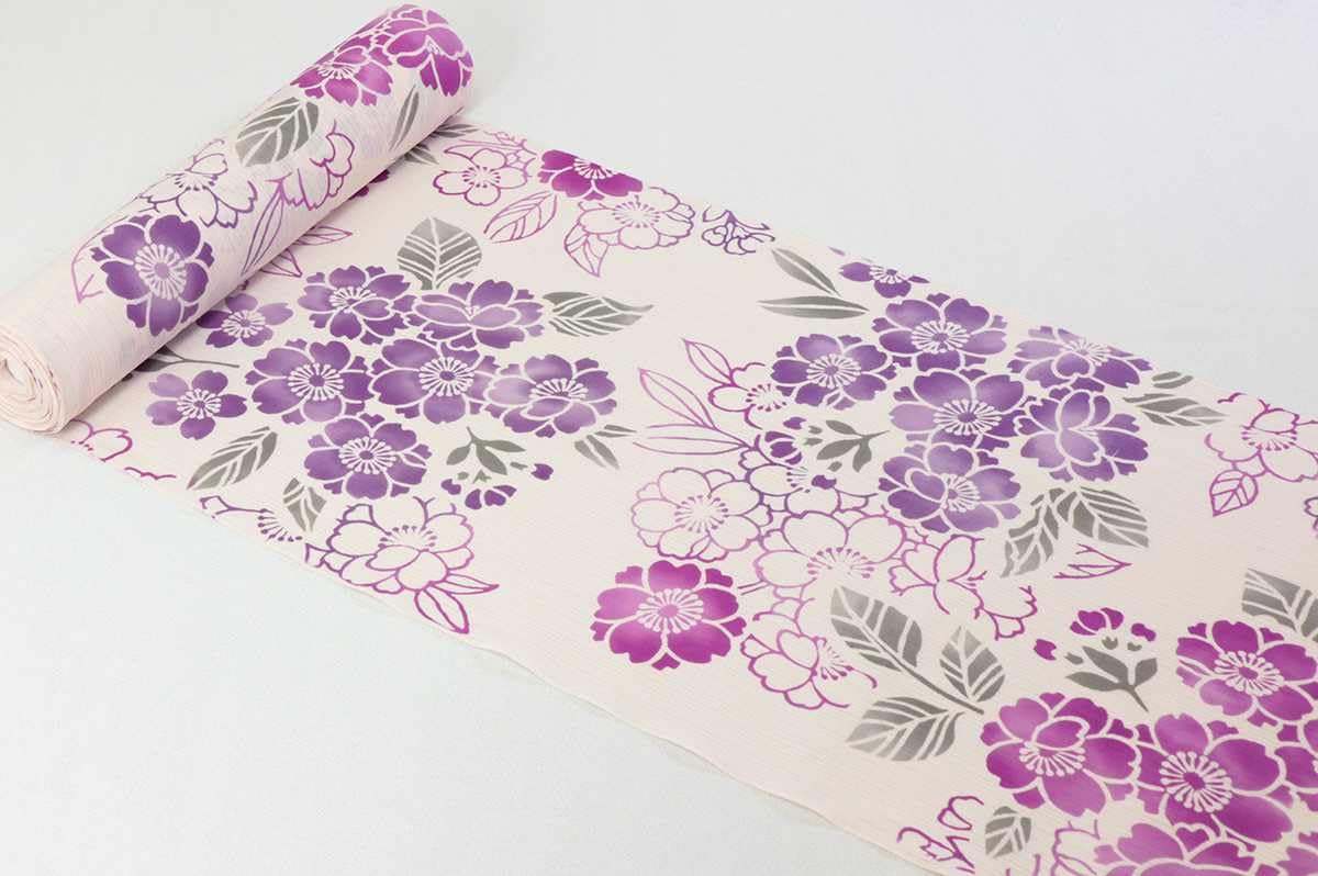 Amazon | 和柄 生地 注染浴衣生地 綿麻 嵐山桜 50cm単位