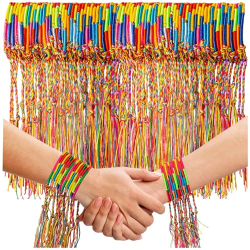 KFPPLXQ 220 Pcs Friendship Bracelets Bulk Handmade Braided Bracelets Colorful Friendship Cords Thread Bracelet Kits Mexican Favors for Wrist Anklet