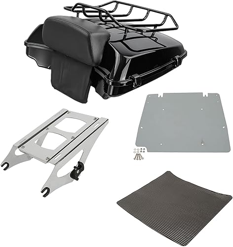 Miniatura 32 de TCMT - Caja de maletero para motocicletas Black Latch Razor con almohadilla de respaldo para Harley Touring 2014-2025 CVO Road King Road Glide