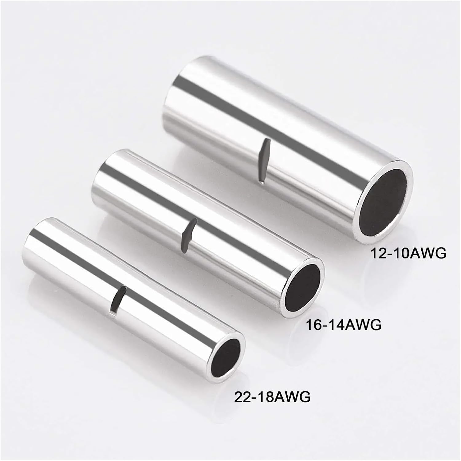 200pcs Non-Insulated Butt Wire Connector Ferrule Cable Terminal Bare Copper Tinned Crimp Terminal 0.5-6mm2 22-10AWG(200pcs)