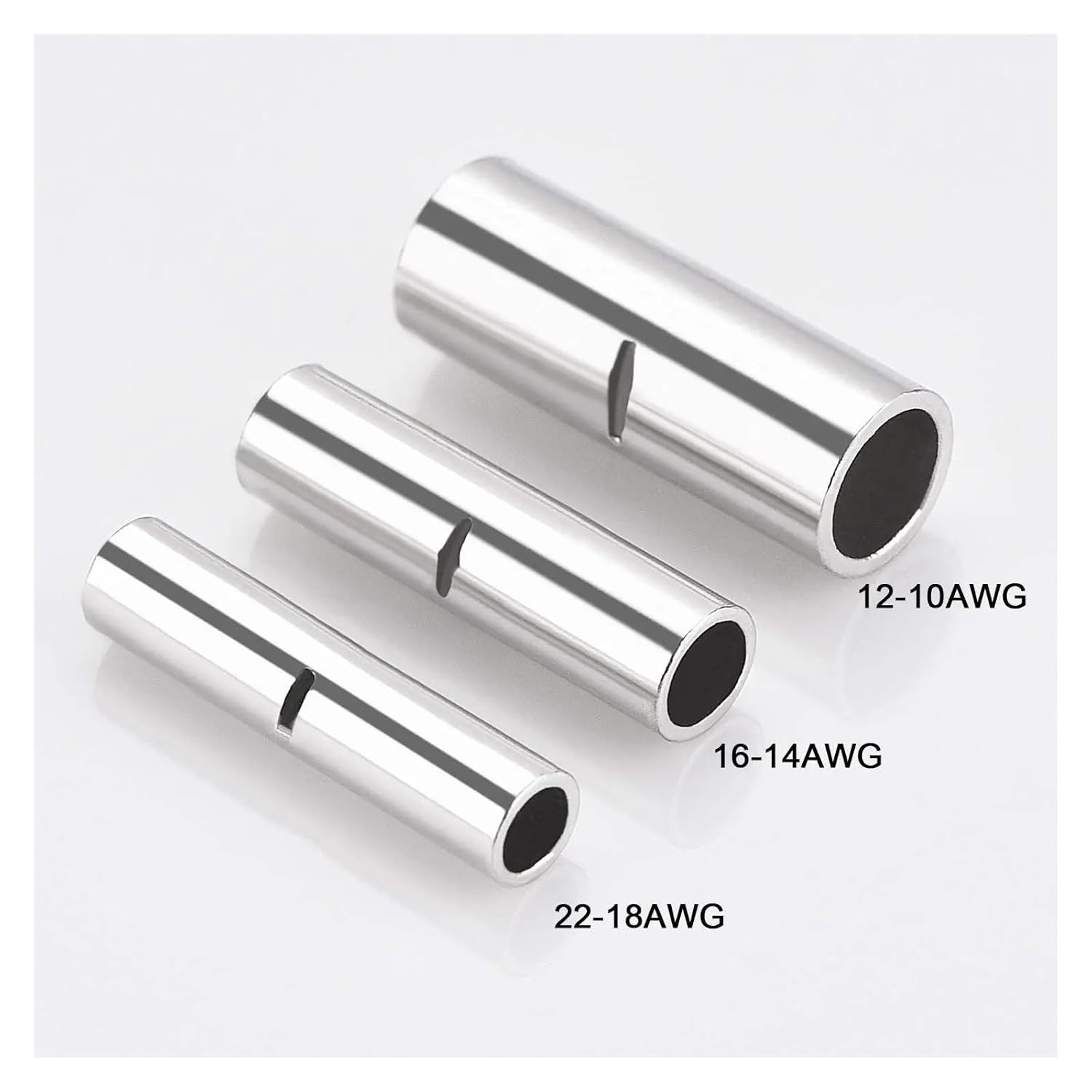 200pcs Non-Insulated Butt Wire Connector Ferrule Cable Terminal Bare Copper Tinned Crimp Terminal 0.5-6mm2 22-10AWG(200pcs)