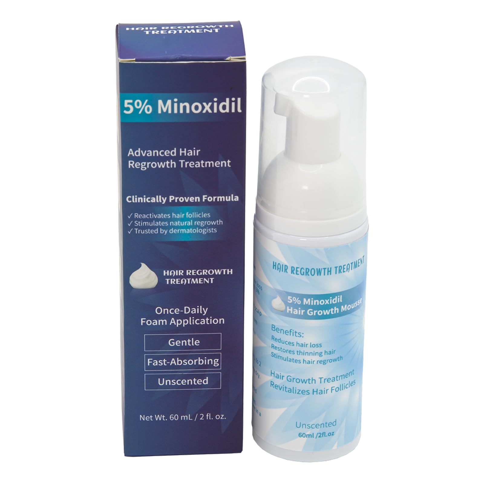 Minoxidil 5 Foam for Hair Growth Topical Hair Loss Treatment for Men and Women 3 Pack 2 oz