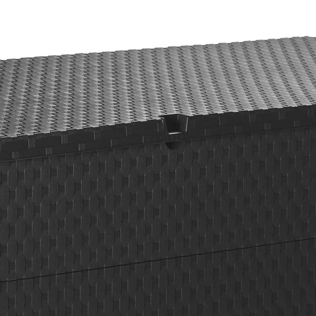 vidaXL Skrzynia ogrodowa, antracytowa, 120x56x63 cm, rattan PP