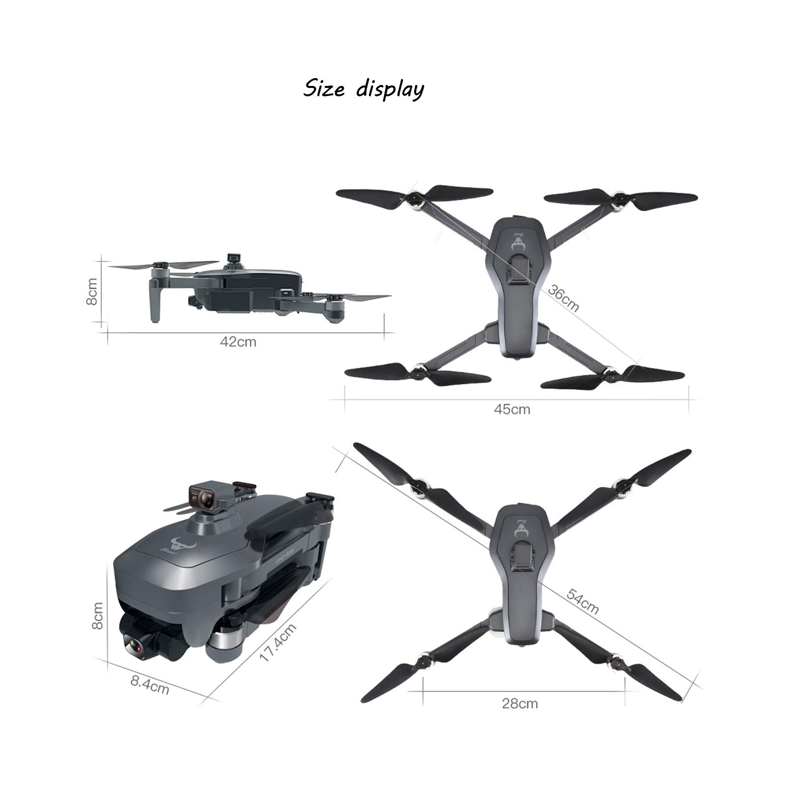 NA Fotografia Aerea Quadcopter Drone HD 4K, Aereo Radiocomandato 7,6 W 3400 mAh, 26 Minuti di Volo Regali per Adulti E Bambini,A