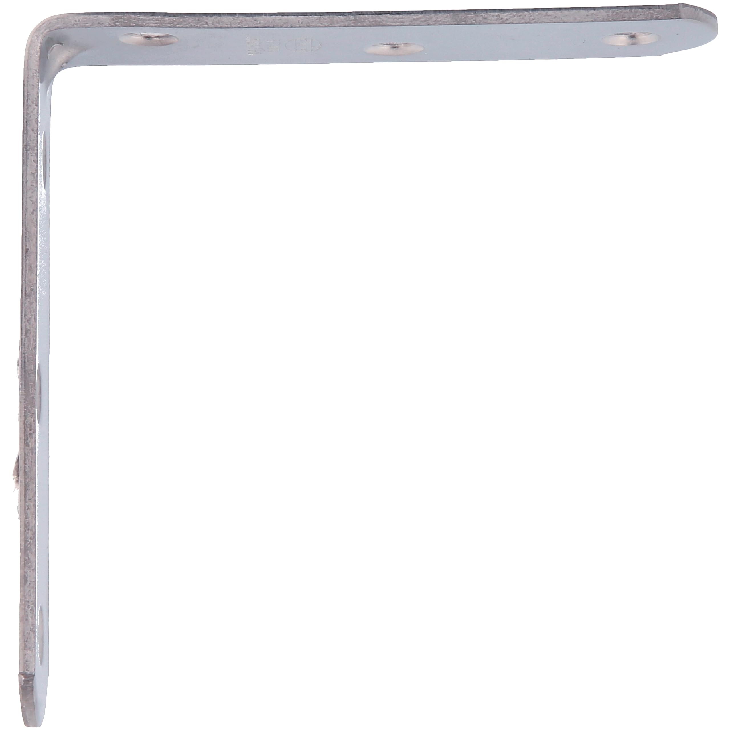 Amig - Pack de 50 Ángulos Metálicos de Refuerzo - 80 x 19 x 2 mm - Canto Redondo - Diseñados con Forma de L - Para Fijar Muebles de Madera o Colocar Baldas y Estantes - Acero Inoxidable Mate