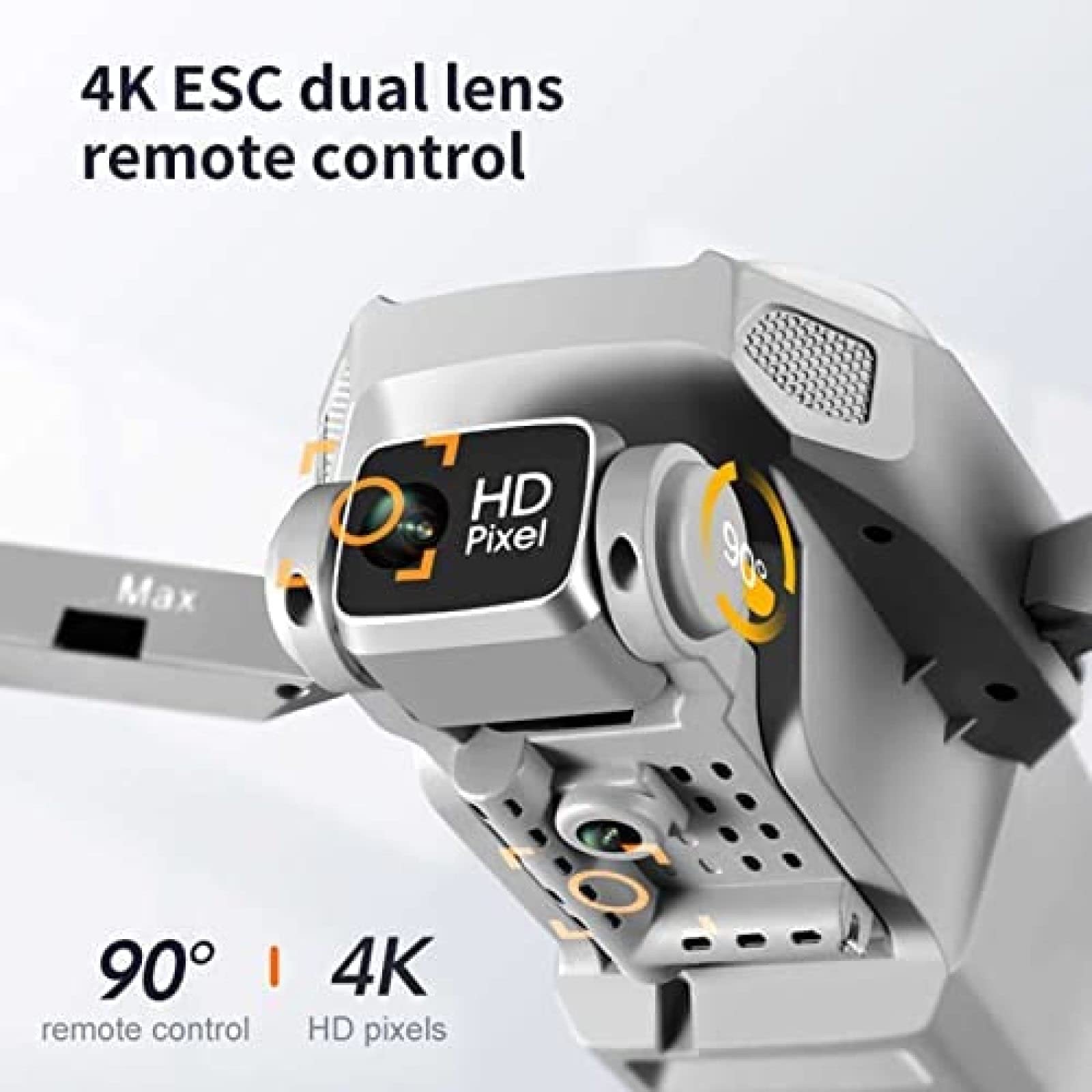 Droni con fotocamera per adulti Drone 4K per evitare ostacoli 60 minuti di volo 1 km Portata del telecomando Drone GPS Ritorno automatico a casa Quadricottero RC senza spazzole,Bianca