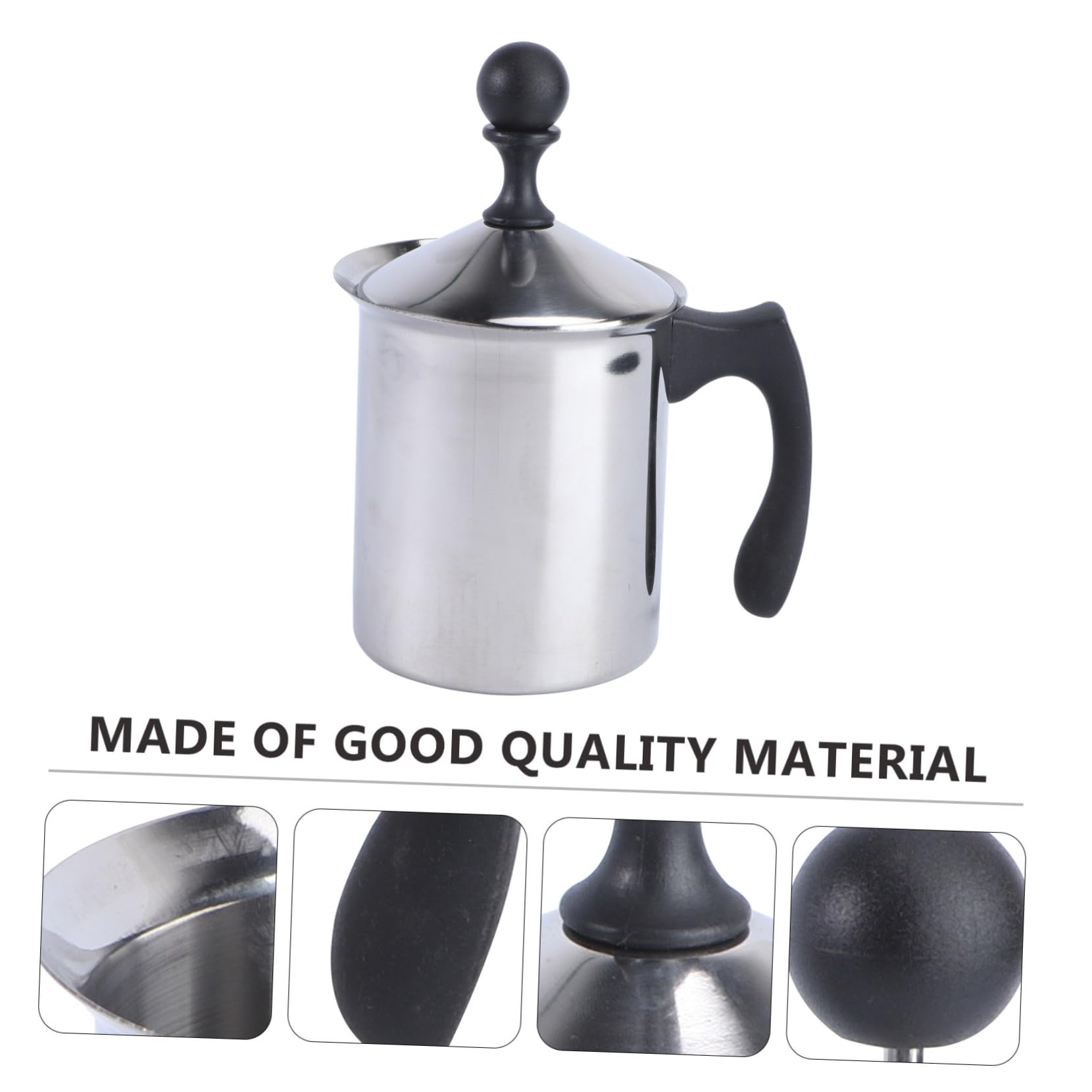 Espumador Plata 800cc de Leche Inoxidable Manual de Acero