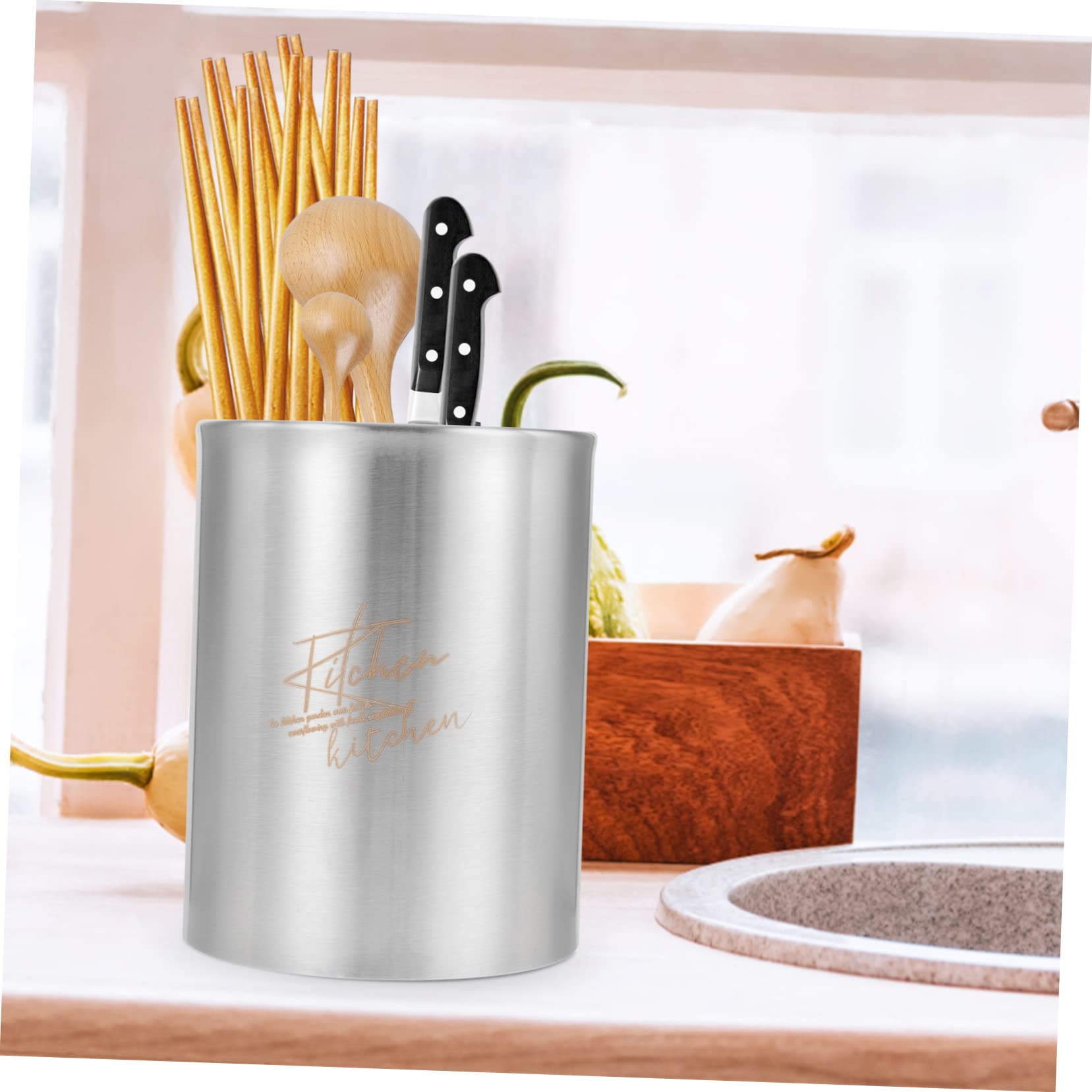 SOLUSTRE Stainless Steel Chopsticks Holder Kitchen Cutlery Drain Holder with Drain for Easy Drying Elegant Design for Modern Kitchens Also Serves as Coffee Spoon Stand