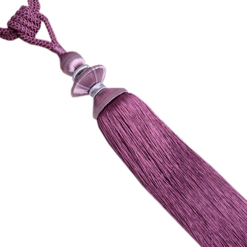 1 Pair Curtain Tiebacks Rope Fashion Tassel Curtain Holdbacks Tiebacks Curtain Buckle Holder (Rice Wine Color)
