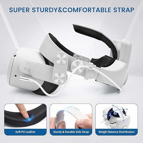 Miniatura 3 de Head Strap with Battery for Quest 2M3 Pro Adjustable Elite Strap with 8000mAh Battery PackExtend Playtime Fast Charging Balance Weight Design