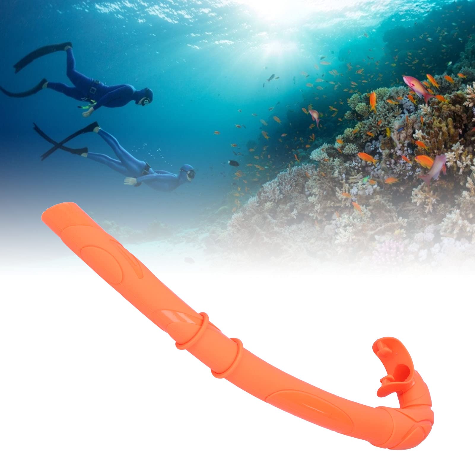 Diving Tube Gel Floating Submersible Breathing Tube Diving Snorkel Tube for Freediving Underwater Sport (Orange)