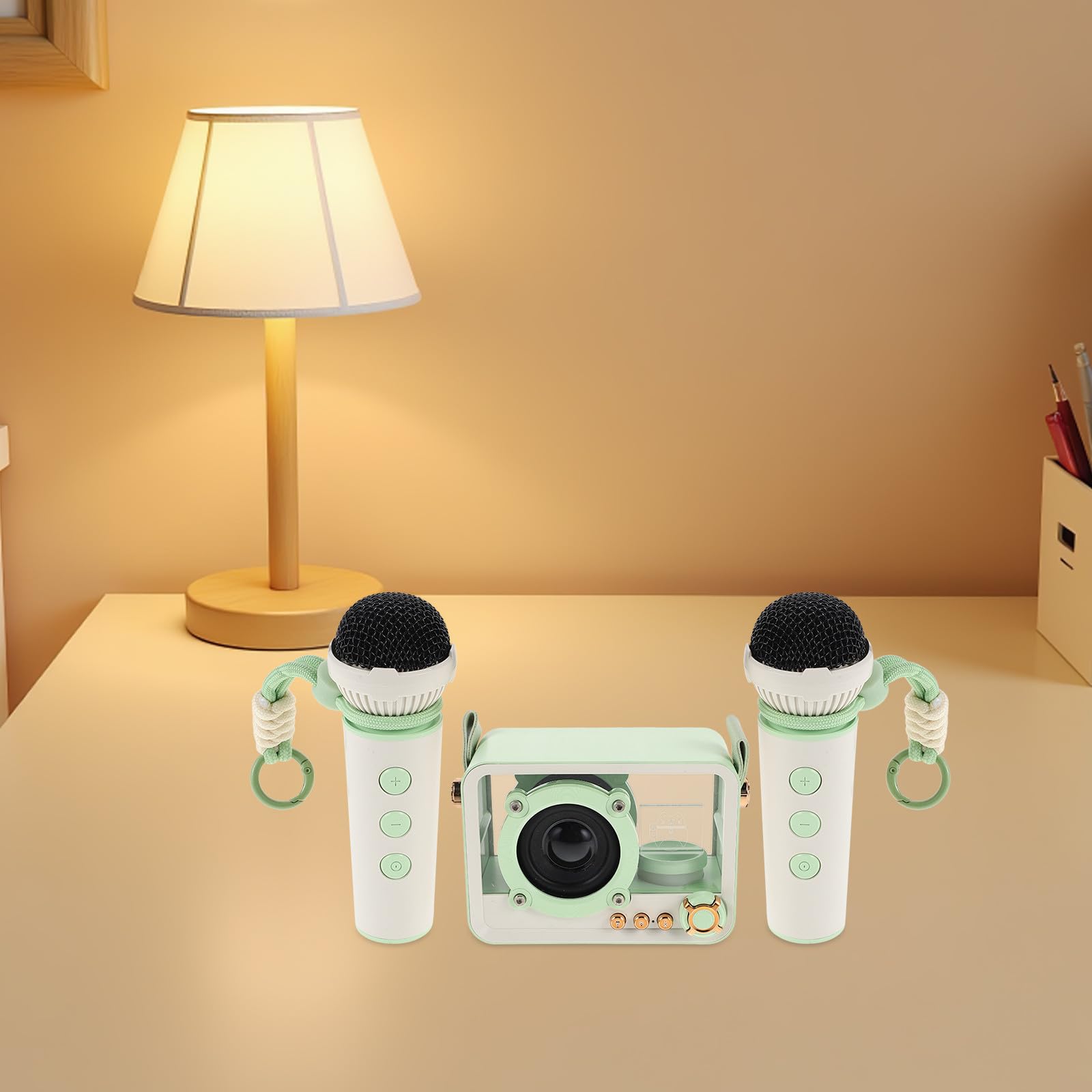Abaodam Mini Altavoz de Karaoke Portátil con Micrófono Incorporado y Sonido de Alta Fidelidad para Celebraciones y Picnics en Abs