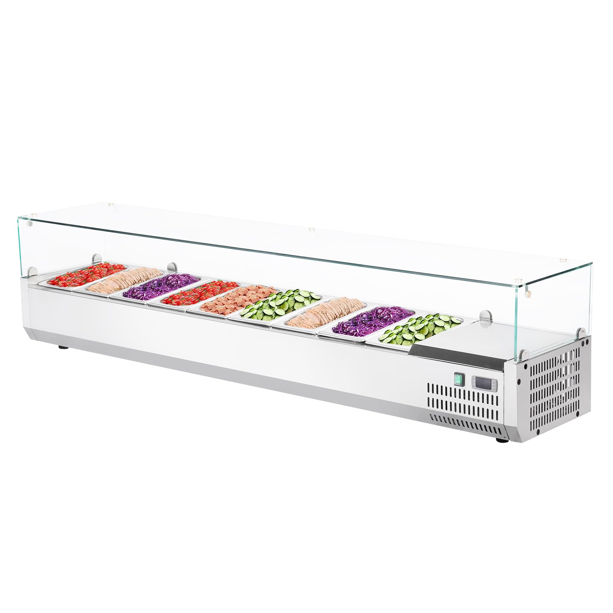 METRO Professional Kühlaufsatz GHS2150, Edelstahl/Glas, 52 L, 135 W, kompatibel mit GPT2100, silber