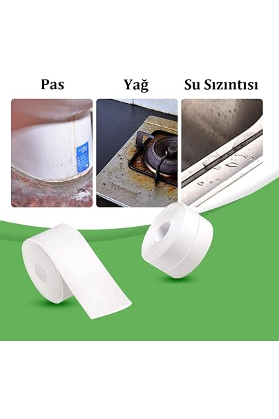 Sızdırmazlık Bandı Lavabo Bantı Banyo Mutfak Lavabo Küvet Duş Teknesi Su Geçirmez Kenar Bant 320 cm x 37 mm