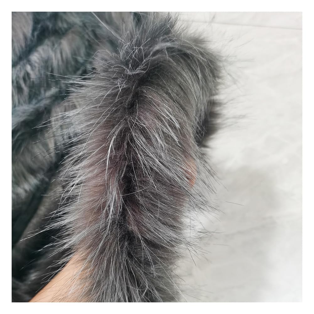 Rockreyoa Faux Fur Ribbon Handmade Faux Fur Ribbon Plush Ribbon Colourful Decorative Ribbon Faux Fur Border Craft Faux Fur Border for DIY Crafts Clothing Garland Packaging Slippers Silver 1 m