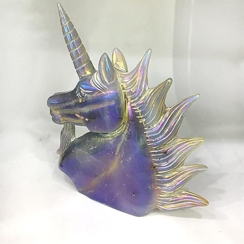 Miniatura 3 de Piedra para aliviar la ansiedad ágata natural geoda unicornio titanio cristal gris caballo calavera cuarzo minerales especímenes decoración curativa