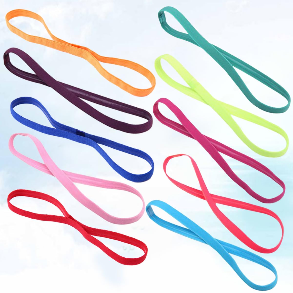 FRCOLOR 30pezzi Fasce Elastiche Per Yoga Cerchietti Sportivi Antiscivolo Colori Candy Accessori Per Fitness e Attività All Aperto