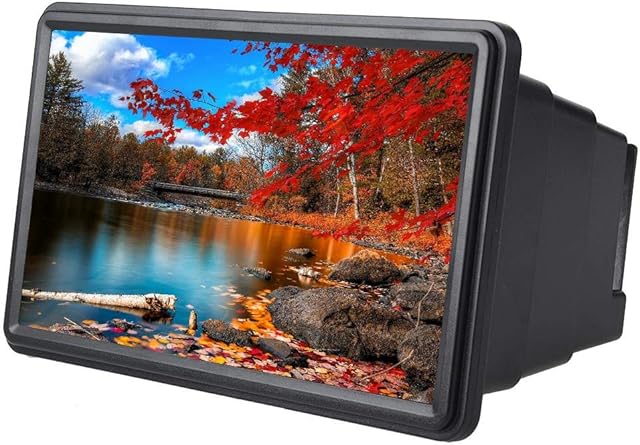 Universal 12 Inch Mobile Phone 3D Retractable Screen Magnifier, Retractable High Definition Screen Amplifier Bracket Enlarged Expander for Mobile Phone(Black)