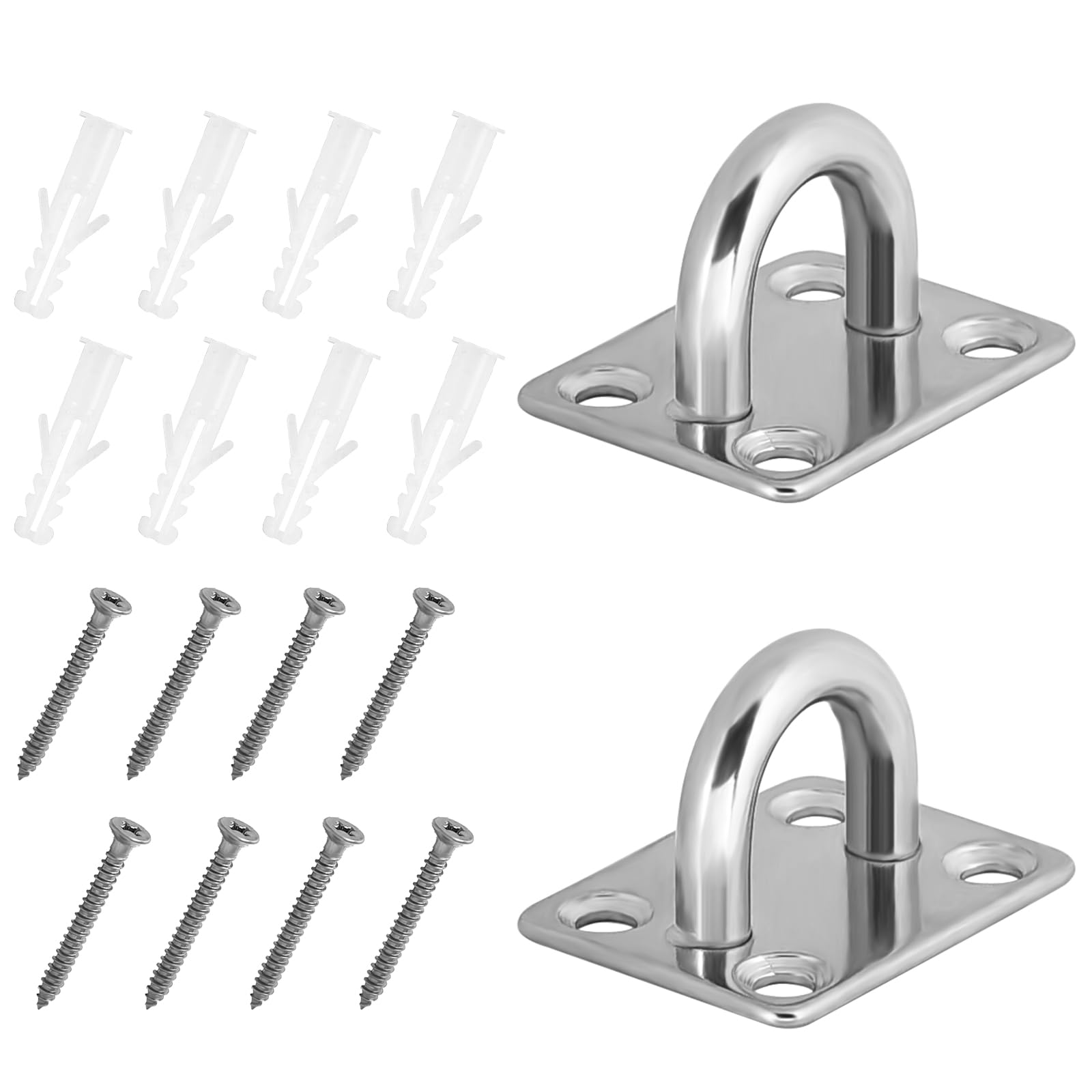 Befun 2PCS Square Pad Eye Plate, M5 Eye Pad Plate Stainless Steel 3.5x3cm — image 1