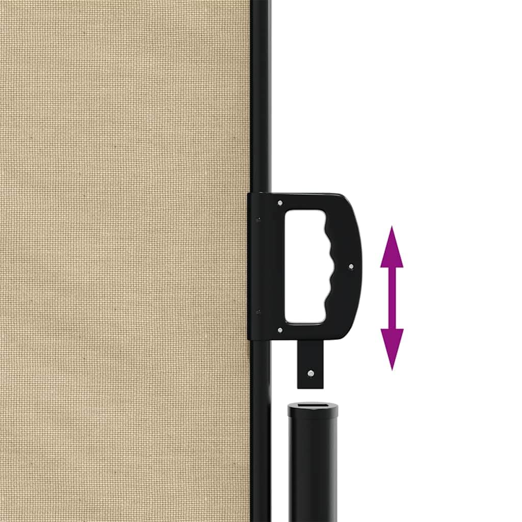 Toldo lateral extensible 220 x 500 cm, protección visual y cortavientos para terraza, balcón y jardín, toldo de pared lateral extensible y separador de ambientes, para interior y exterior