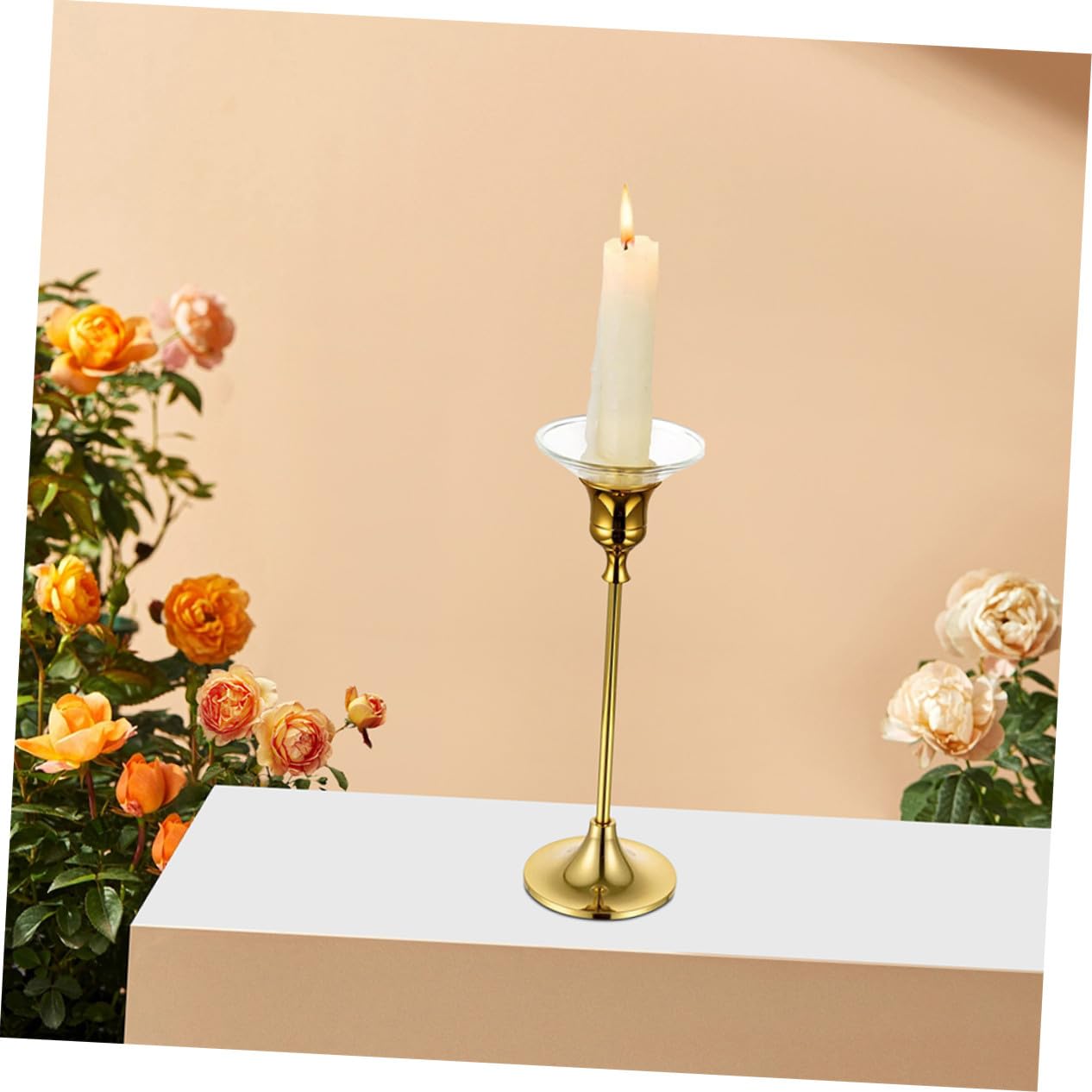 MAGICLULU 6 Pezzi Porta Tappi per Candele Rotondi in Vetro Resistente ad Alta Temperatura, Riutilizzabili, Design Minimalista e Semplice per Relax e Meditazione