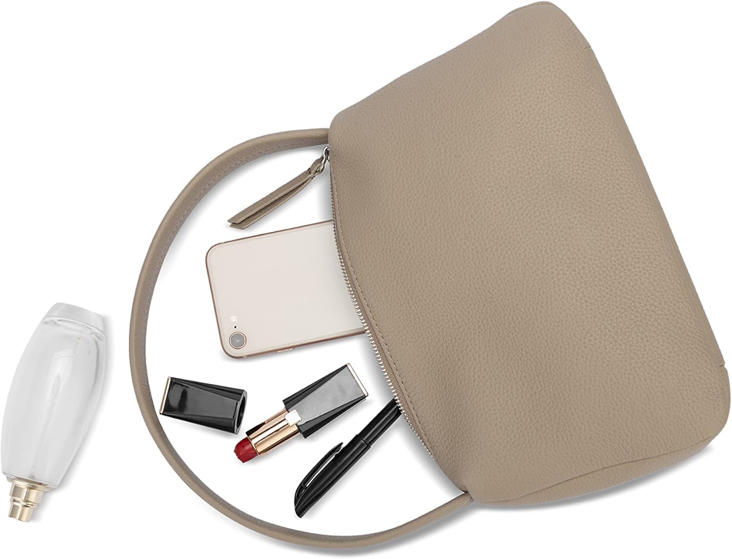 Daiblueland Small Genuine Leather Tote Bag for Women Premium Top Handle Shoulder Purse with Zipper Closure - Image 5