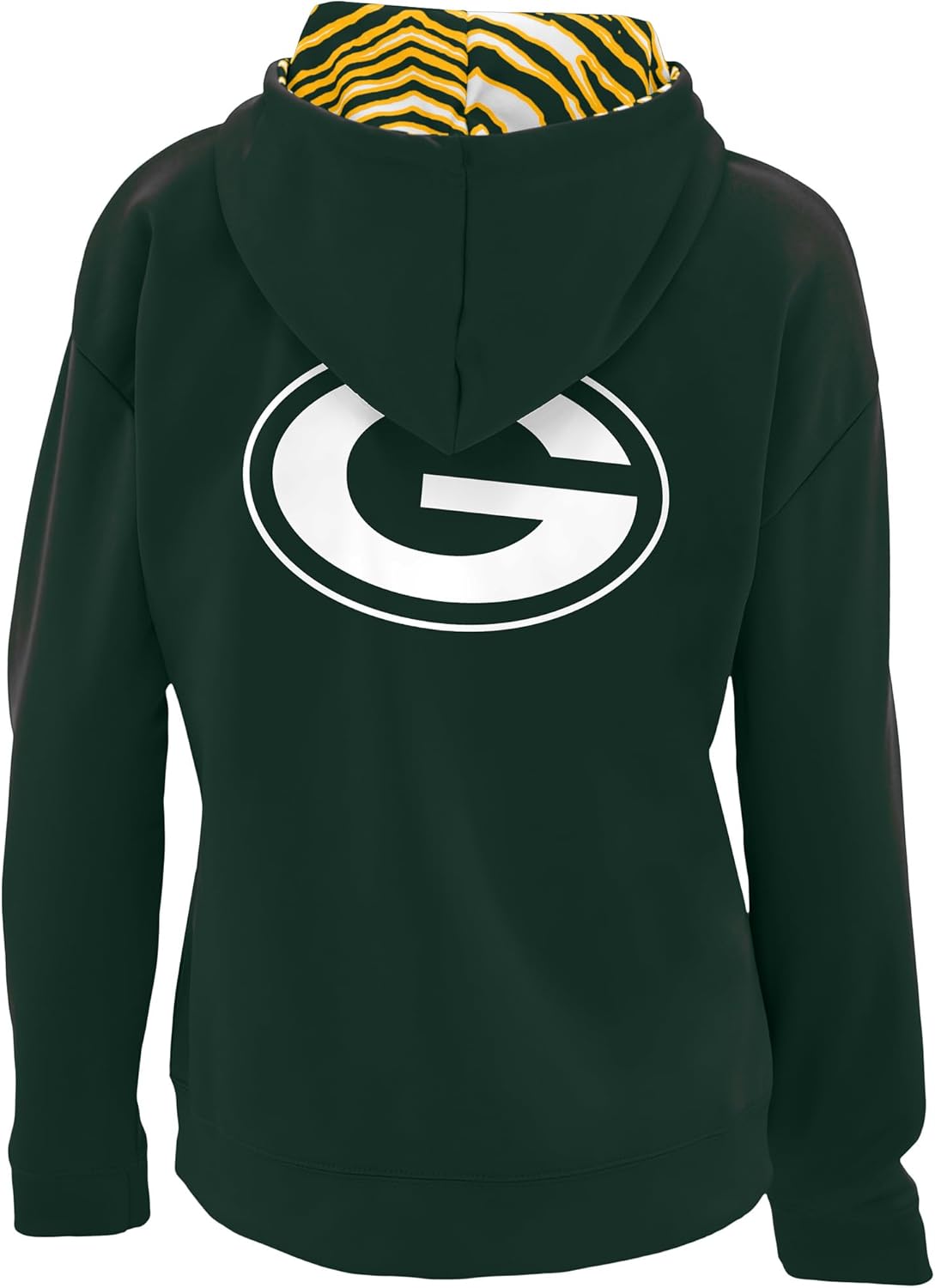 Zubaz NFL Teams Women's Graphic Zipper Hoodie with Zebra Pattern Liner (X-Small - 3X-Large)