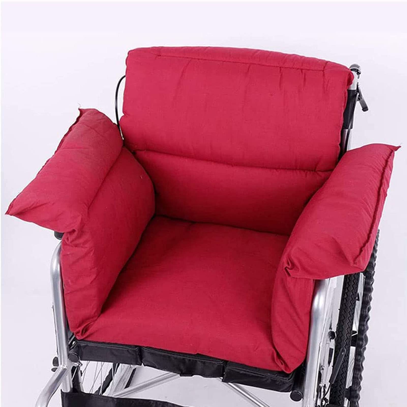 Cojín de Silla de Ruedas, CojíN Transpirable Asiento con Respaldo, Cojín de Almohada para Silla de Ruedas Aliviar el Dolor y Aliviar la Contrapresión