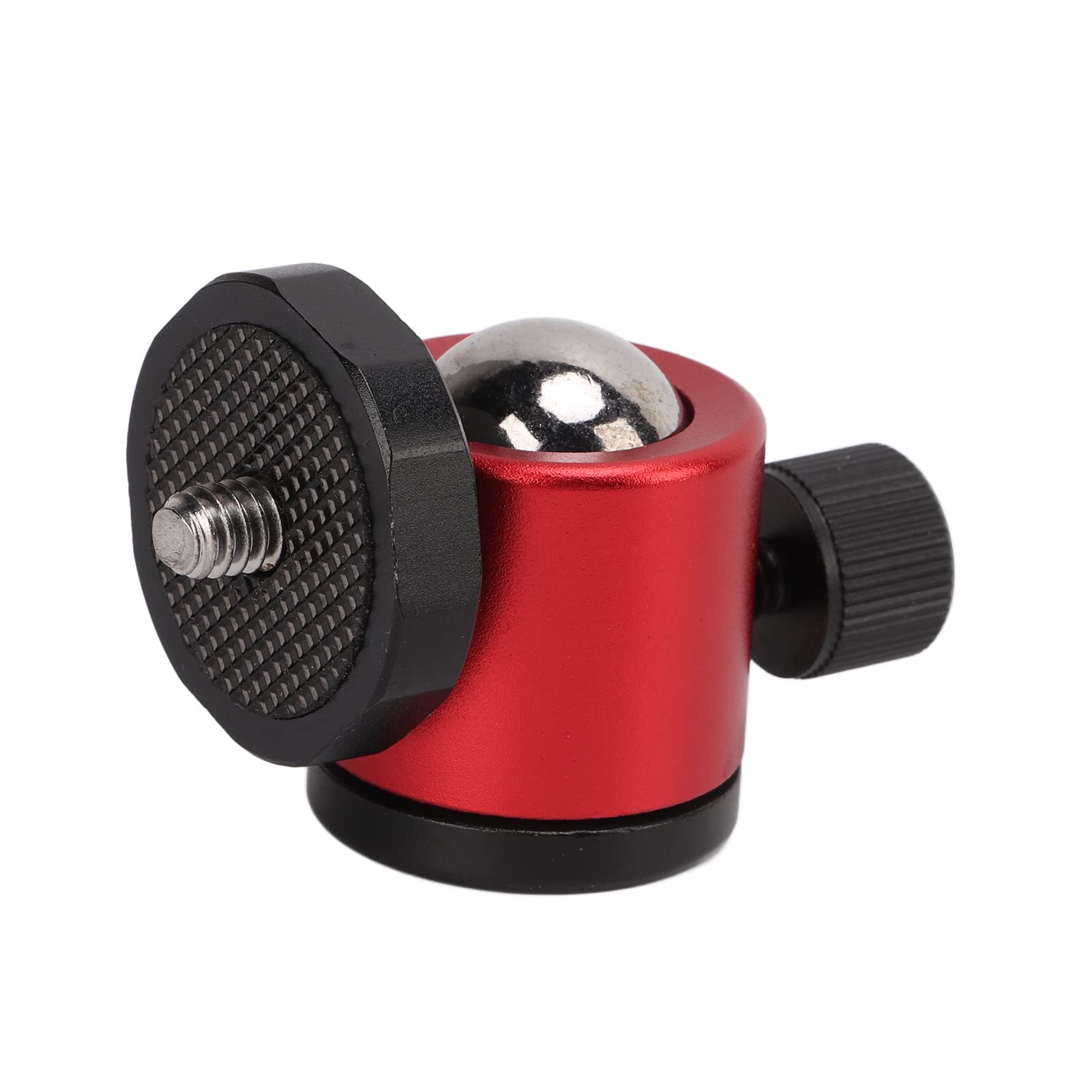 Tripod Ball Head, 360° Rotating Aluminum Alloy Camera Mount with 1/4in Screw for Tripod SLR Camera, Small Size Lightweight (Red)