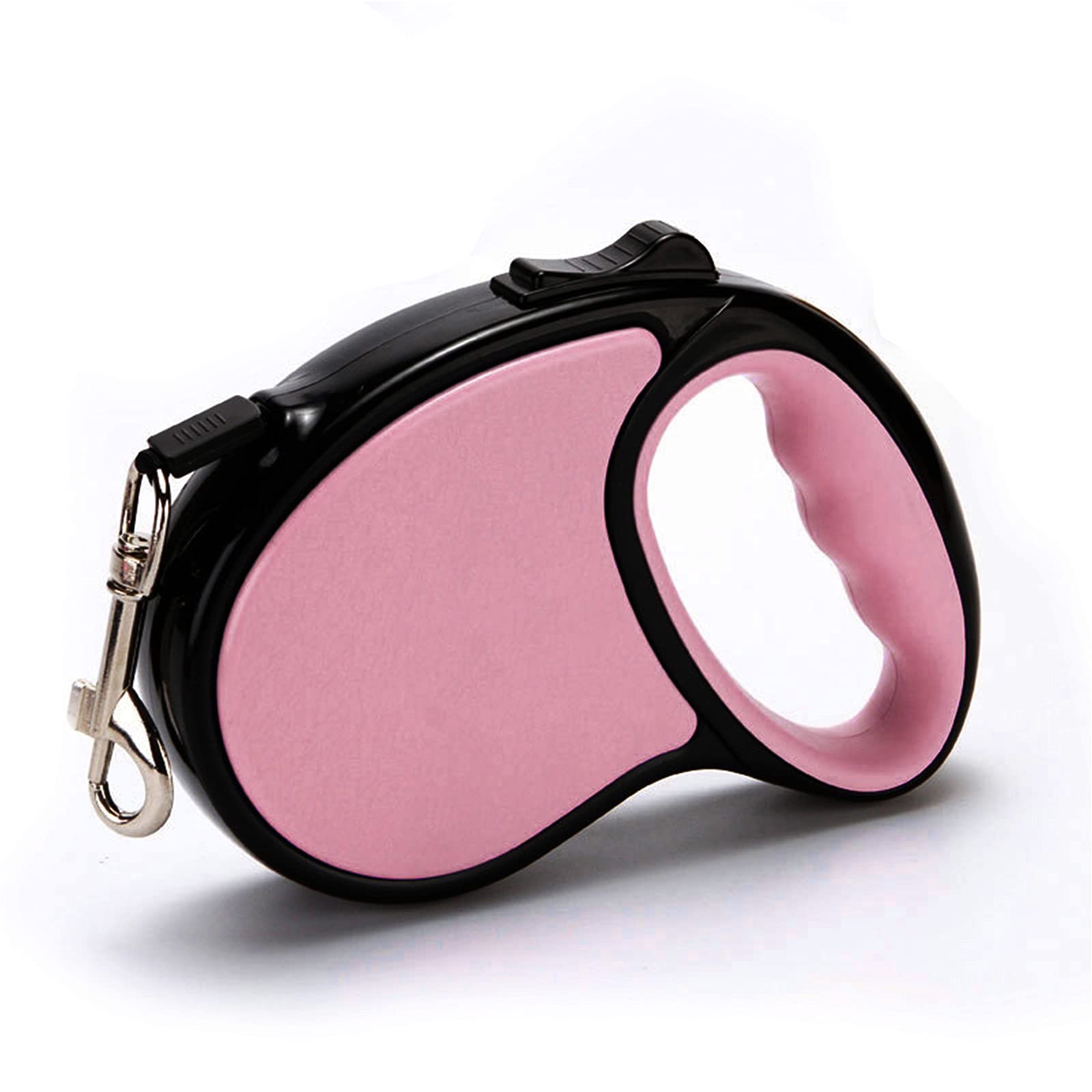 PETCUTE Guinzaglio per Cani Gatti Allungabile Guinzaglio Elastico Addestramento per Cani Taglia Piccola Medio Regolabile Retrattore Fino a 30kg Rosa 5m