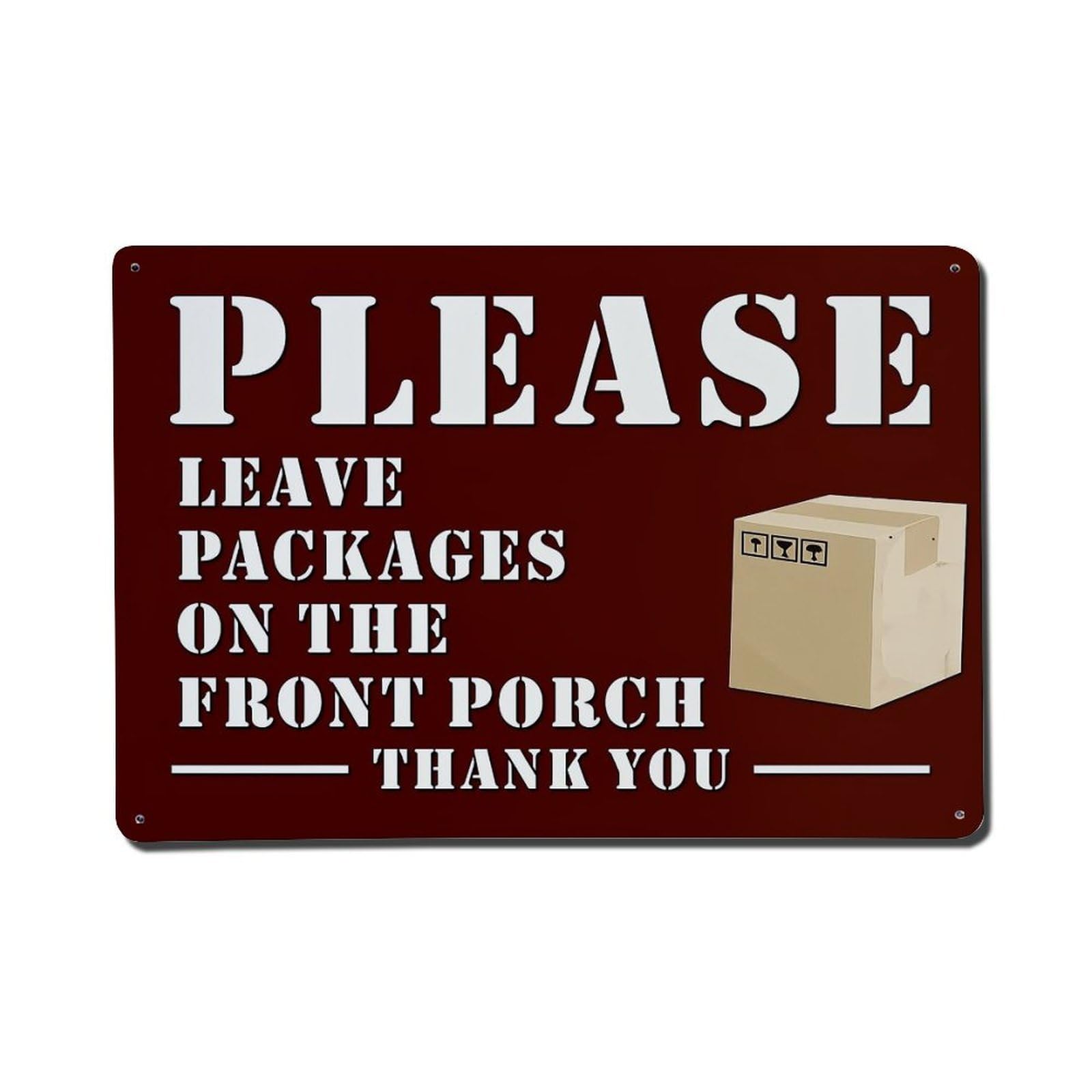 Jdfenggu Vintage Please Leave Packages On Porch Retro Metal Tin Sign, Metal Poster For Bar, Home, Man Cave, Kitchen, Laundry Room Art Decor 8X12 Inch