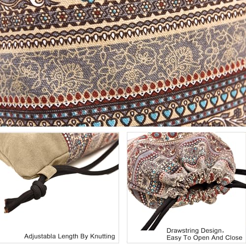 LAKE OF FIRE Drawstring Bags - Lightweight & Compact Bag for Yoga, Gym, Sports, Beach, Travel, and Daily Use(Brown)4