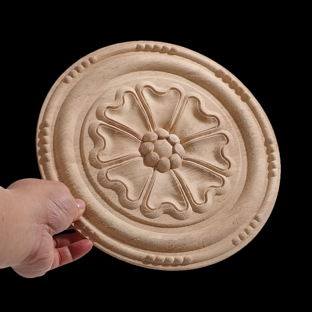 Reparer un meuble abime avec une applique en bois naturel moulure fleur ronde
