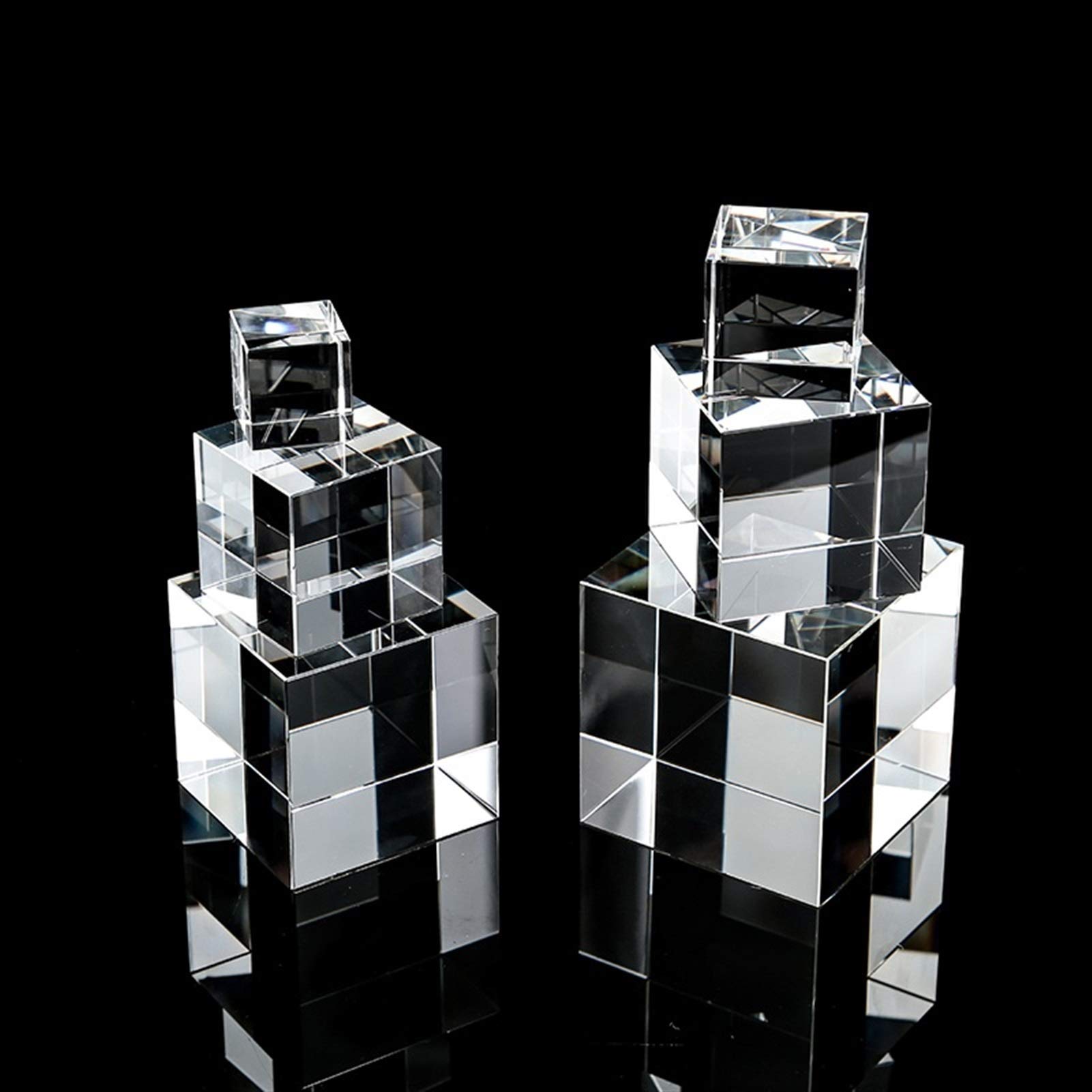 Wkxcts 80Mm Crystal Transparent Clear Crystal Cube Paperweight Diy Glass Blank For Engraving Ornaments (Color : )