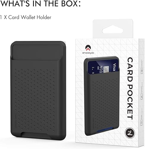 Miniatura 7 de AHASTYLE Soporte para tarjetas de crédito para teléfono, delgada cartera de silicona adhesiva fuerte para tarjetas compatible con