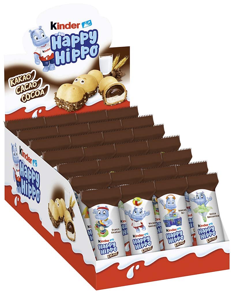 kinder Happy Hippo Kakao - 1 Packung mit je 28 Einzelriegeln à 20,7g