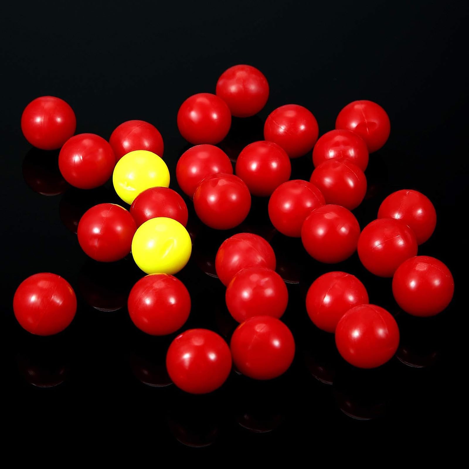 Juego de 84 bolas de repuesto para juegos, 4 juegos de canicas de repuesto compatibles con hipopótamos hambrientos hambrientos, 76 bolas rojas y 8 amarillas 4