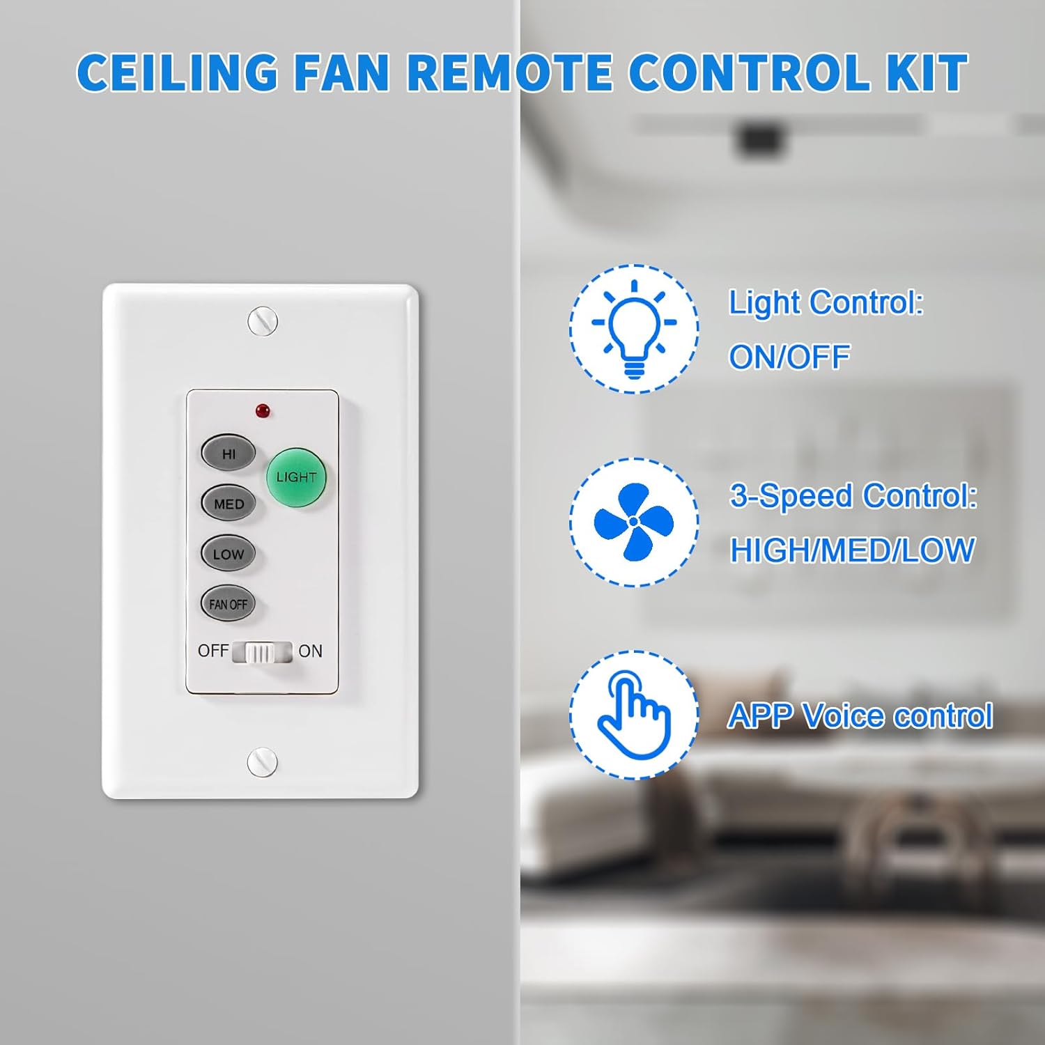 Universal UC9050T Ceiling Fan Remote Control Kit, Compatible with UC9050T 53T 35T HD5 Ceiling Fan Remote Control Dimmable Replace for Hampton Bay, Harbor Breeze BY061 MINI-R28