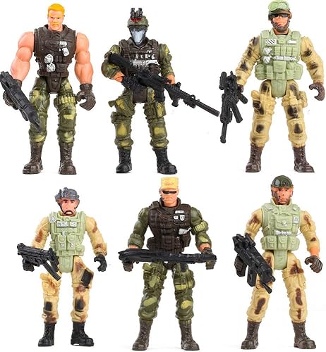 Miniatura 7 de Juego de figuras de acción de soldados de juguete del ejército estadounidense y equipo SWAT con accesorios de armas militares, soldado militar,