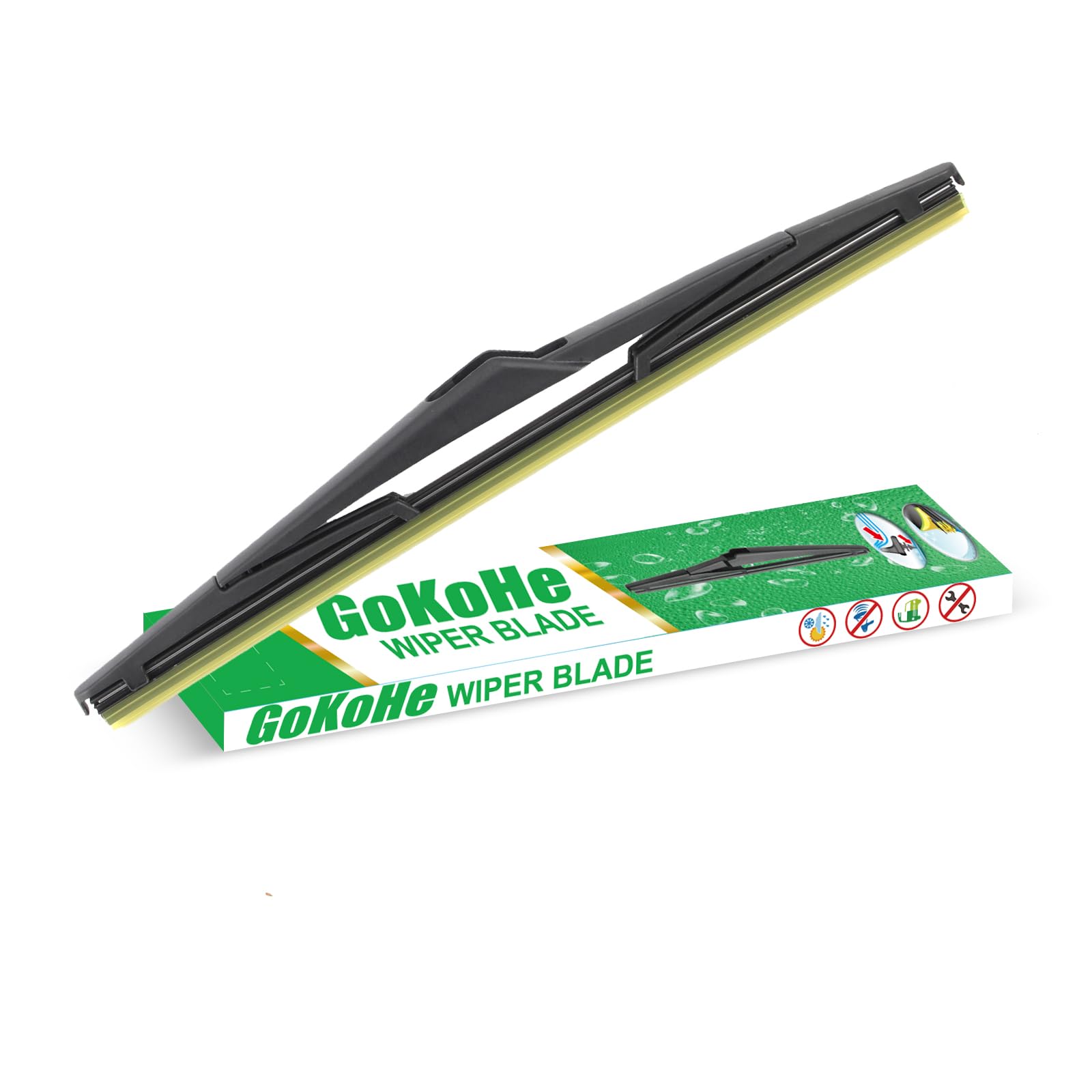 GoKoHe 12'' Rear Windshield Wiper blade Original Equipment Replacement For Ford Fiesta 2008-2017 Focus 2010-2016 back windscreen wiper