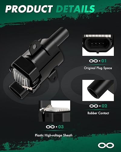 Miniatura 3 de SCITOO Juego de bobinas de encendido de 8 piezas compatibles con automóviles BuickCadillacChevyGMCHummerIsuzuWorkhorse 1999-2007 apto para OE UF262
