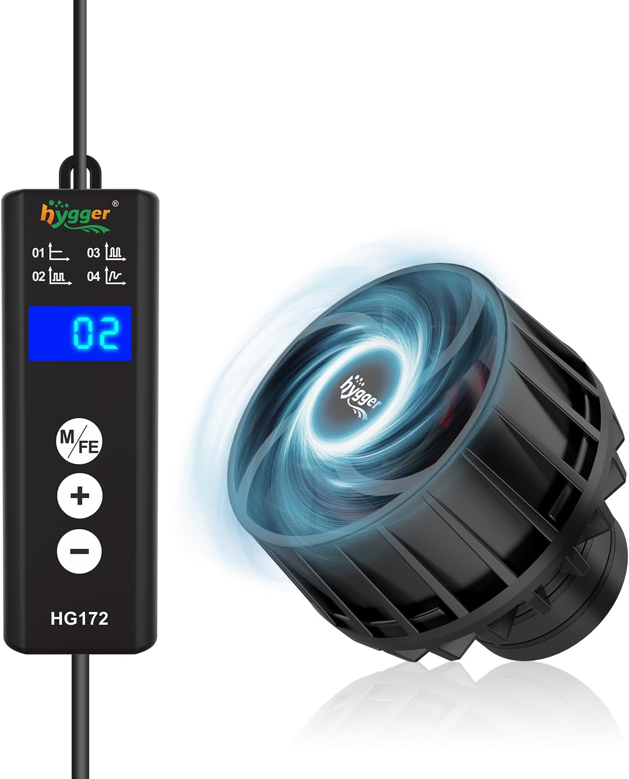 hygger Lite Wave Maker For 10-50 Gallons Aquarium Adjustable Circulation Pump with Magnetic Base Fish Tank DC Powerhead for Coral Reef and Freshwater Up to 792 GPH