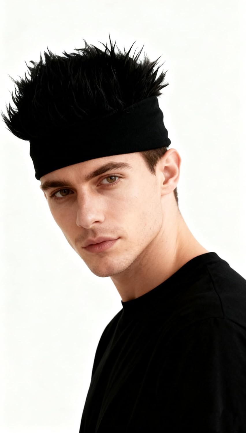 Mens Novelty Hair Hats Spiked Funny Wig Hat Wig Peaked Baseball Hat for Men Women Beanie Hats - Image 2